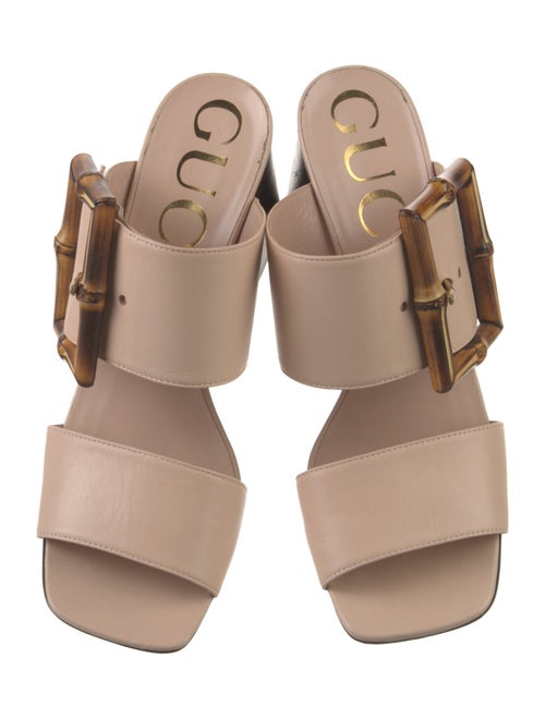 Gucci Bamboo Accent Leather Slides