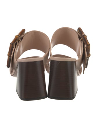 Gucci Bamboo Accent Leather Slides