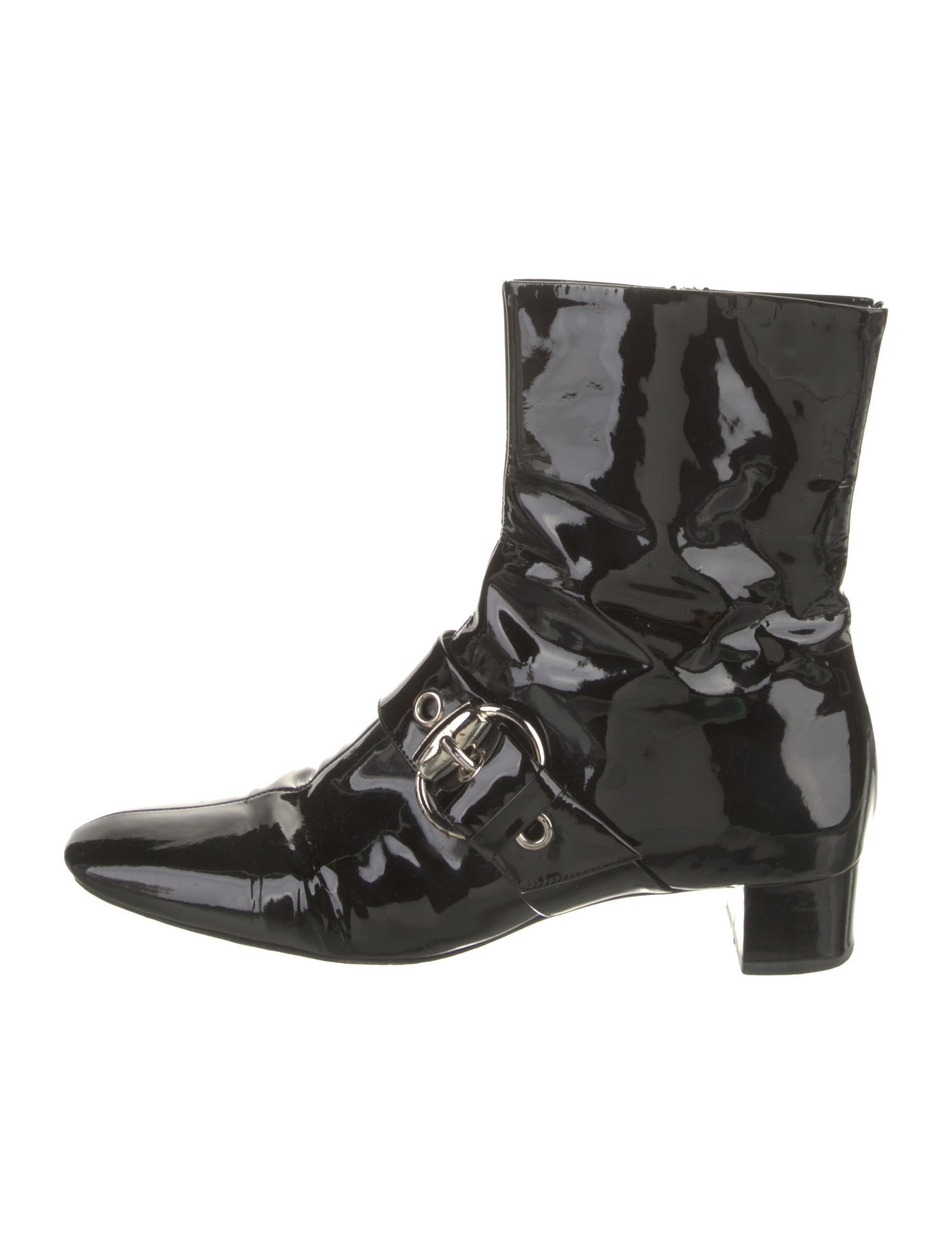 Gucci Patent Leather Combat Boots
