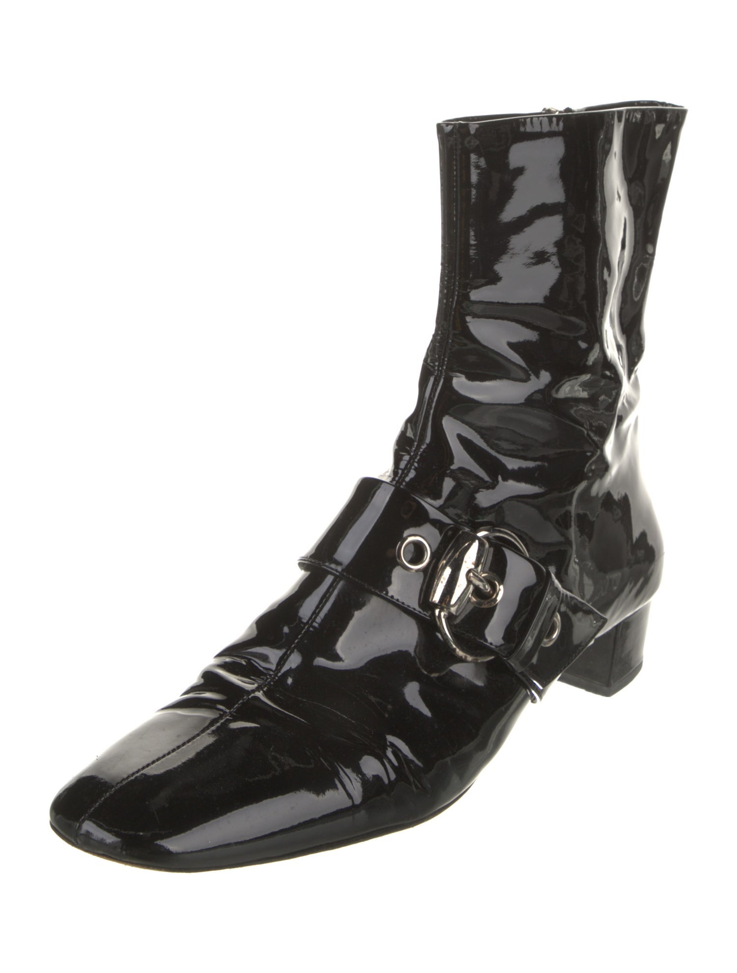 Gucci Patent Leather Combat Boots