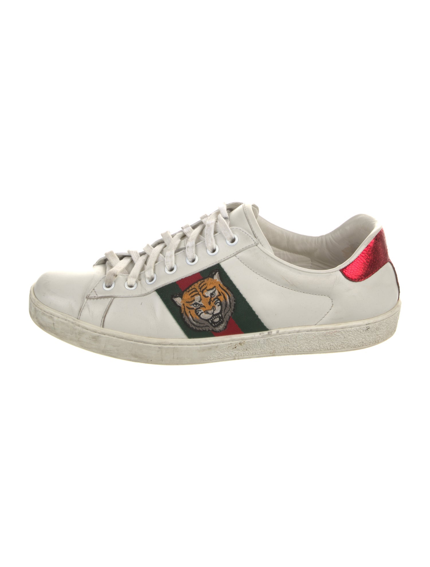 Gucci Web Accent Leather Sneakers