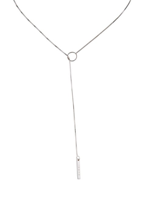 Gucci 18K Bar Lariat Necklace