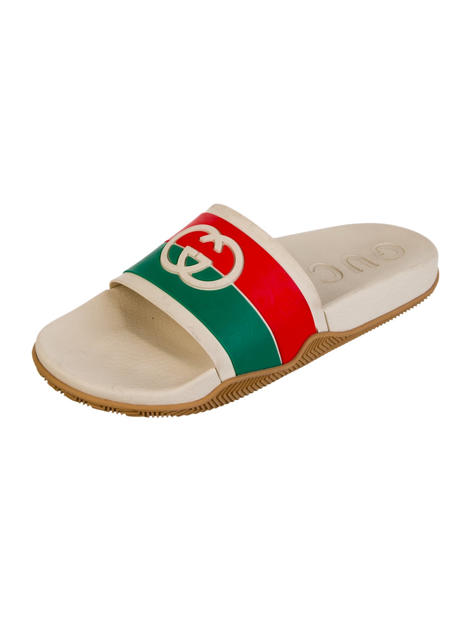 Gucci Web Accent Denim Slides