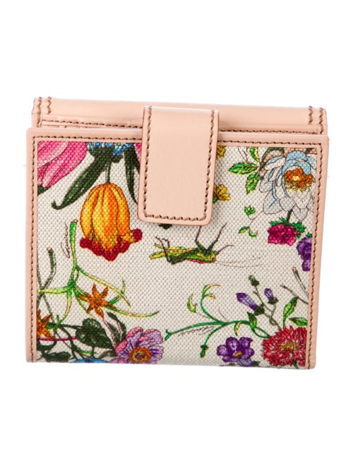 Gucci Flora Print Canvas Compact Wallet