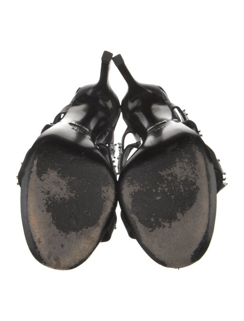 Gucci Leather Crystal Embellishments Gladiator Sandals