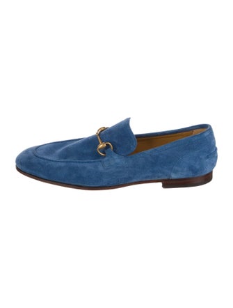 Gucci Web Accent Suede Loafers