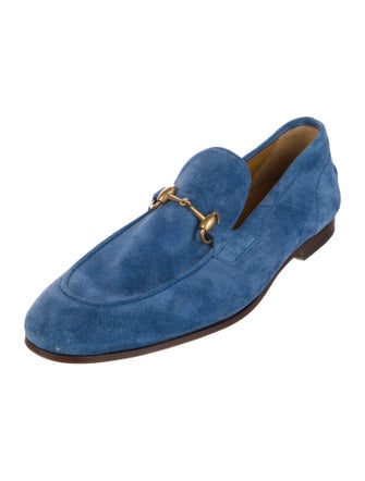 Gucci Web Accent Suede Loafers