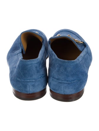 Gucci Web Accent Suede Loafers