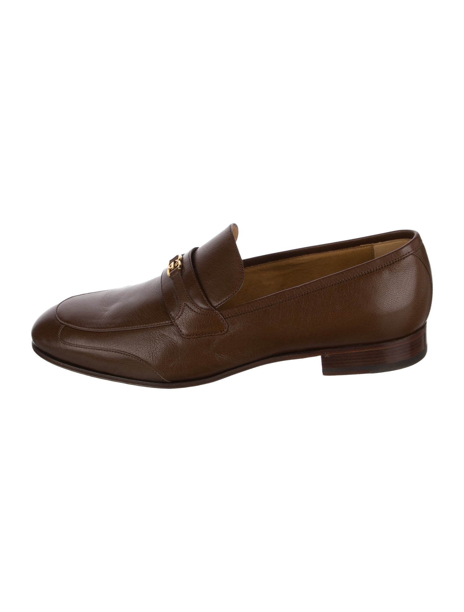 Gucci Interlocking G Logo Leather Dress Loafers