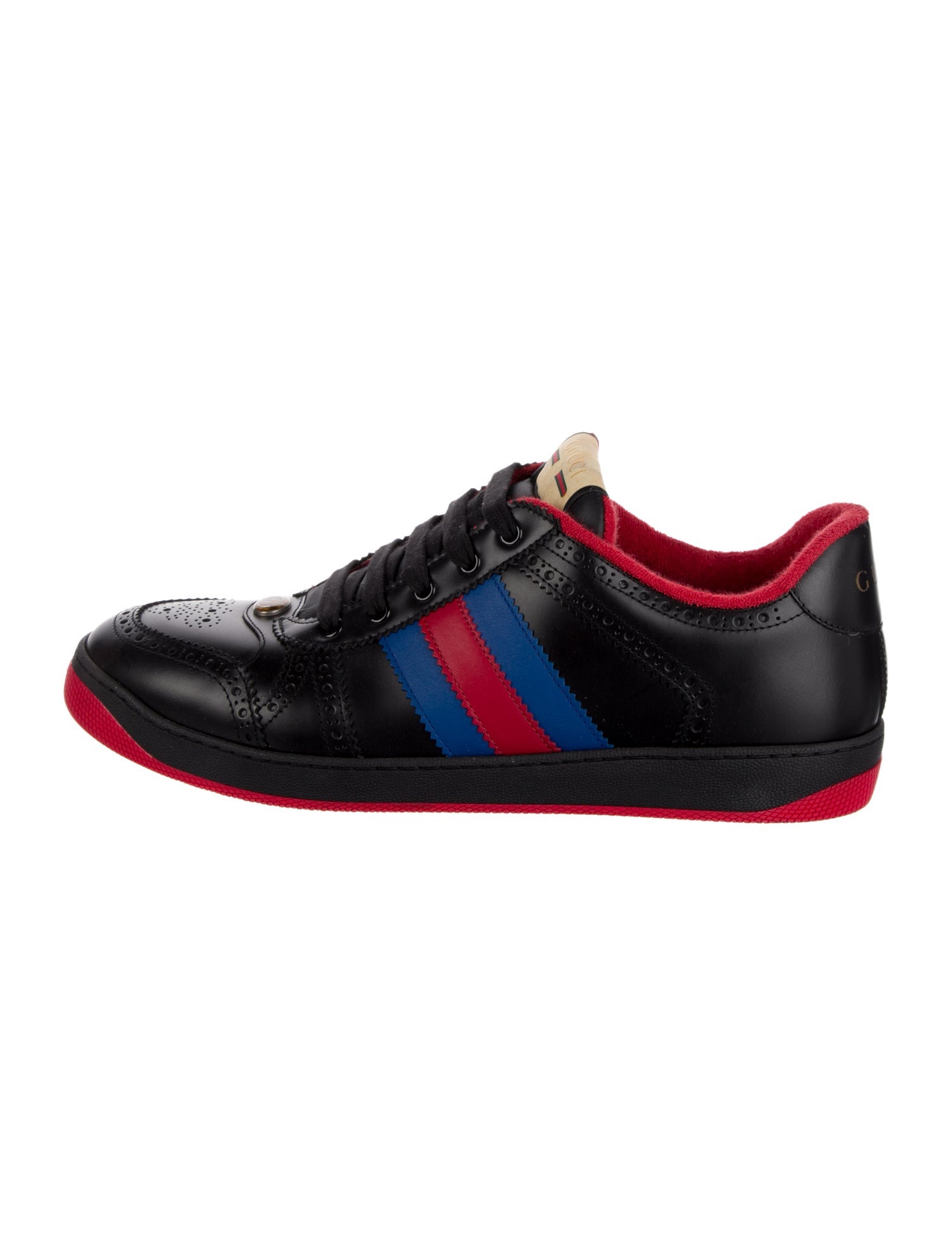 Gucci Web Accent Leather Sneakers