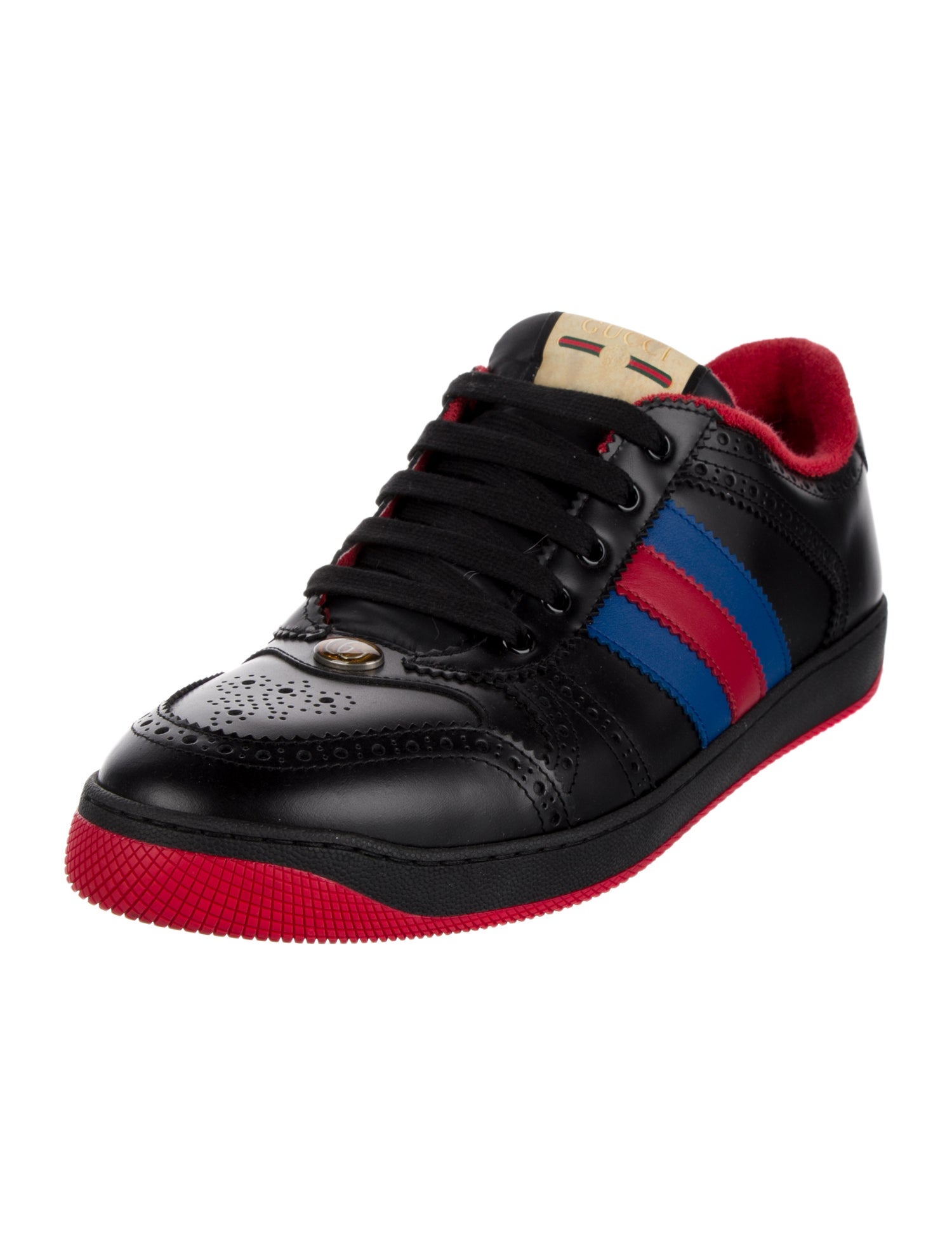 Gucci Web Accent Leather Sneakers