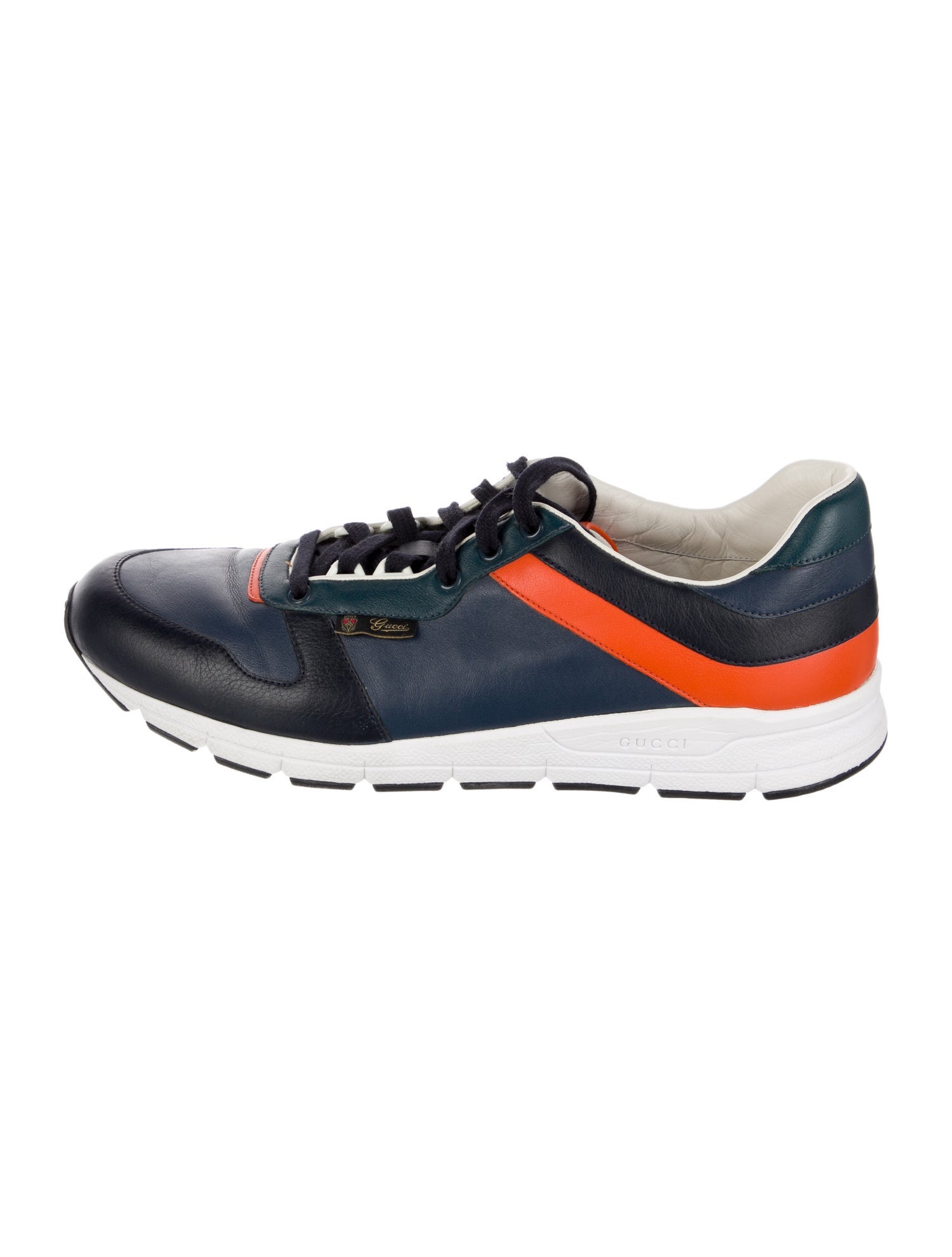 Gucci Web Accent Leather Sneakers