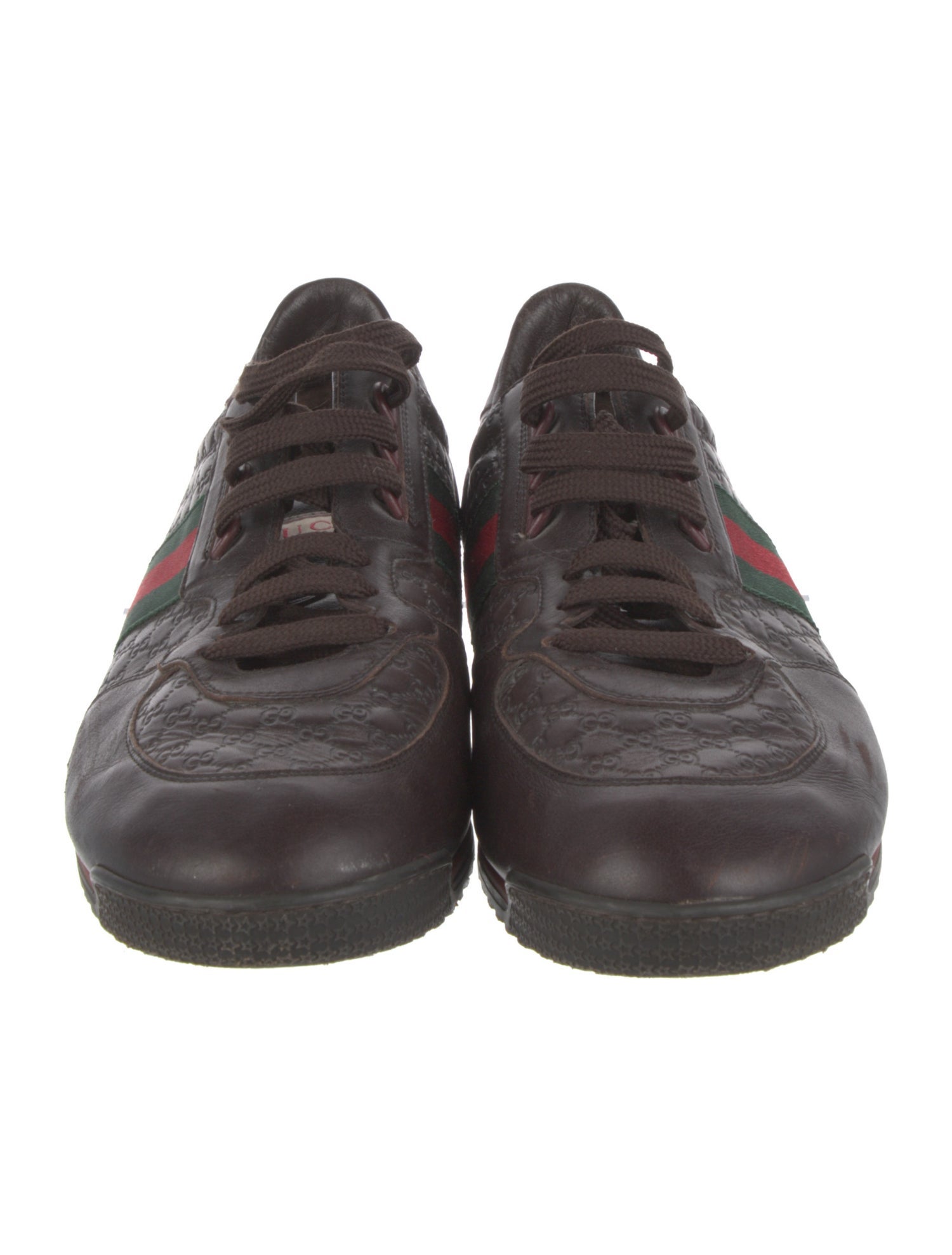 Gucci Web Accent Leather Sneakers