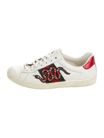 Gucci Web Accent Leather Sneakers
