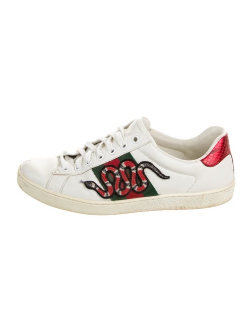 Gucci Web Accent Leather Sneakers