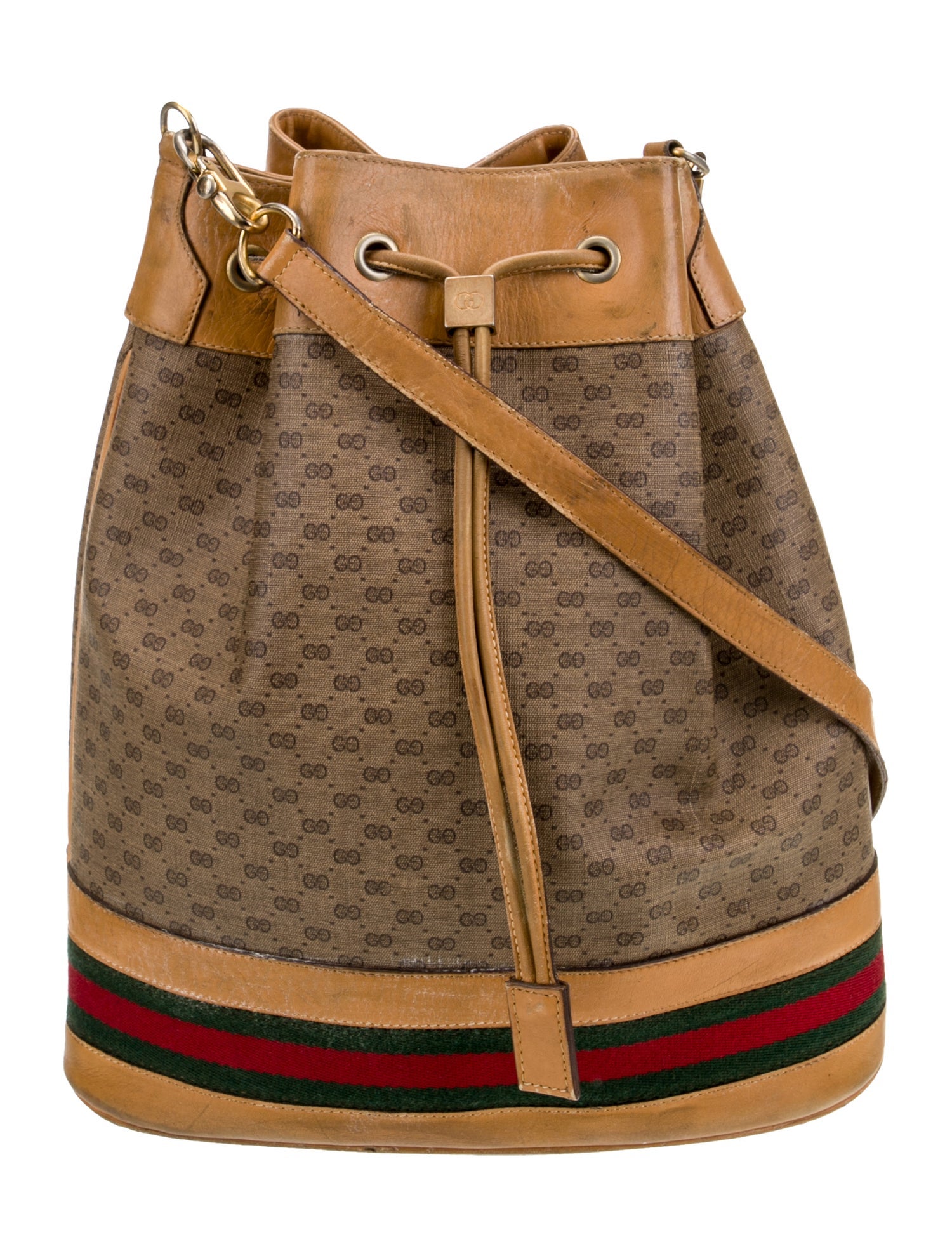 Gucci Web Bucket Bag Vintage