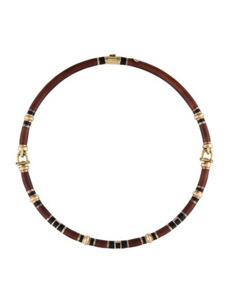 Gucci 18K Enamel Collar Necklace