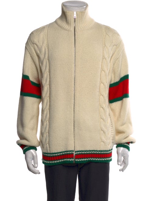Gucci Wool Colorblock Pattern Cardigan