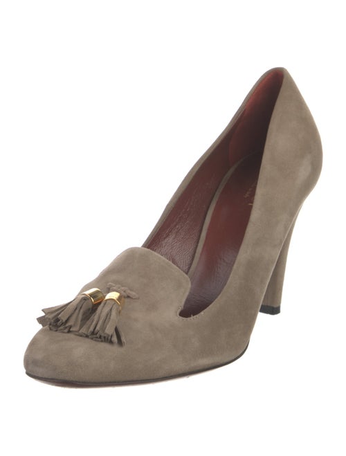 Gucci Suede Tassel Accents Pumps