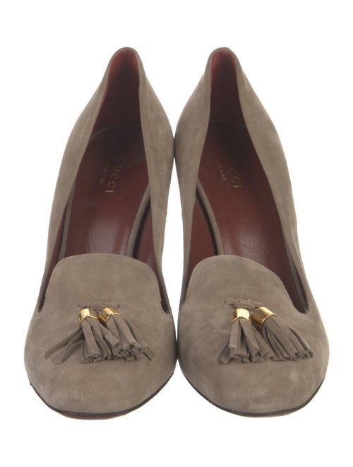 Gucci Suede Tassel Accents Pumps