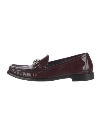Gucci Horsebit Accent Patent Leather Dress Loafers