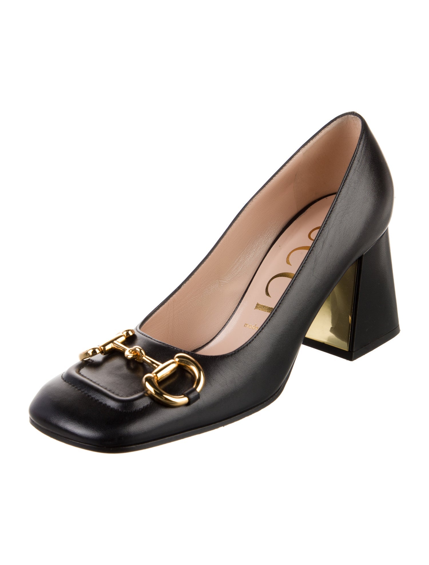 Gucci Horsebit Accent Leather Pumps