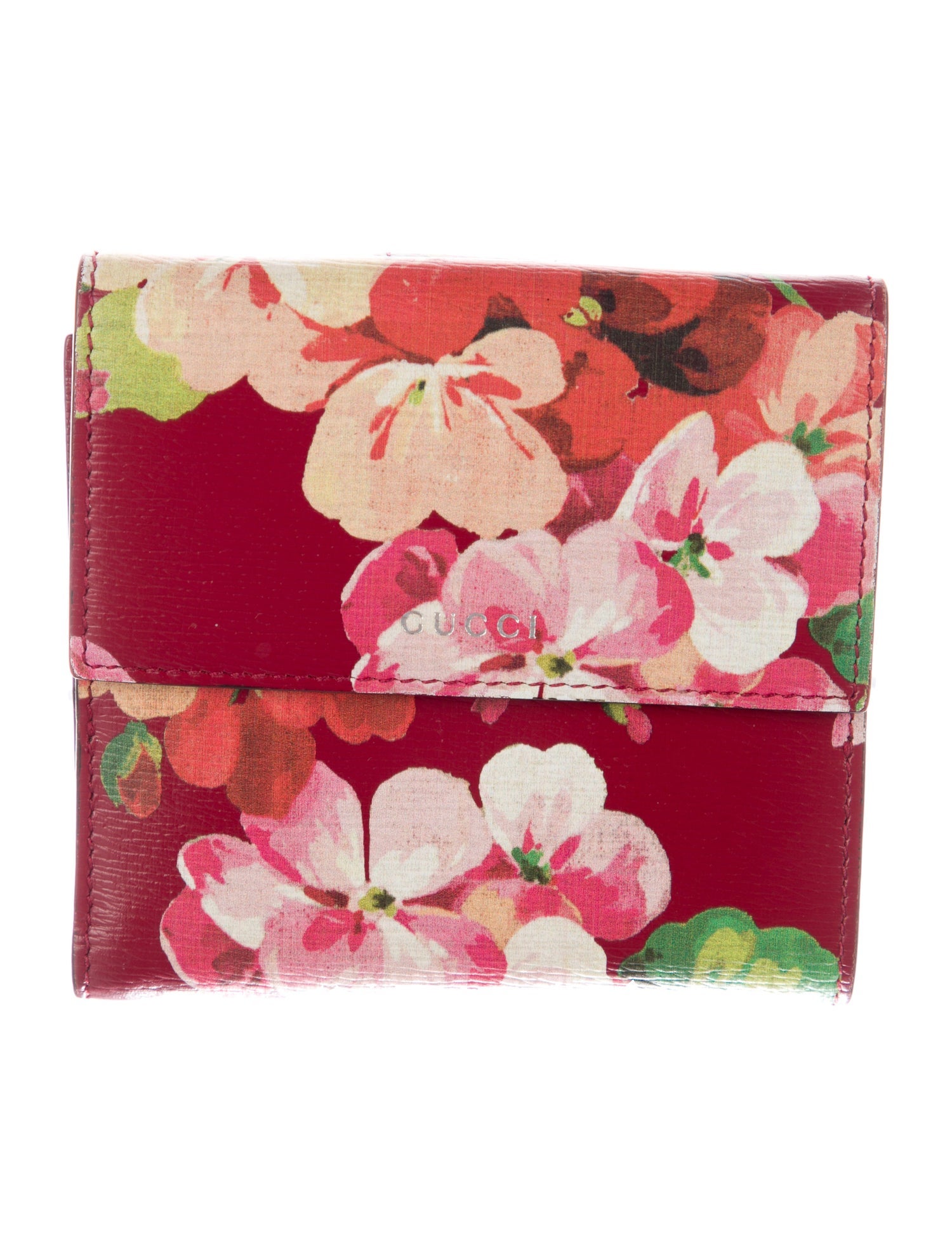 Gucci Blooms Print Leather Compact Wallet