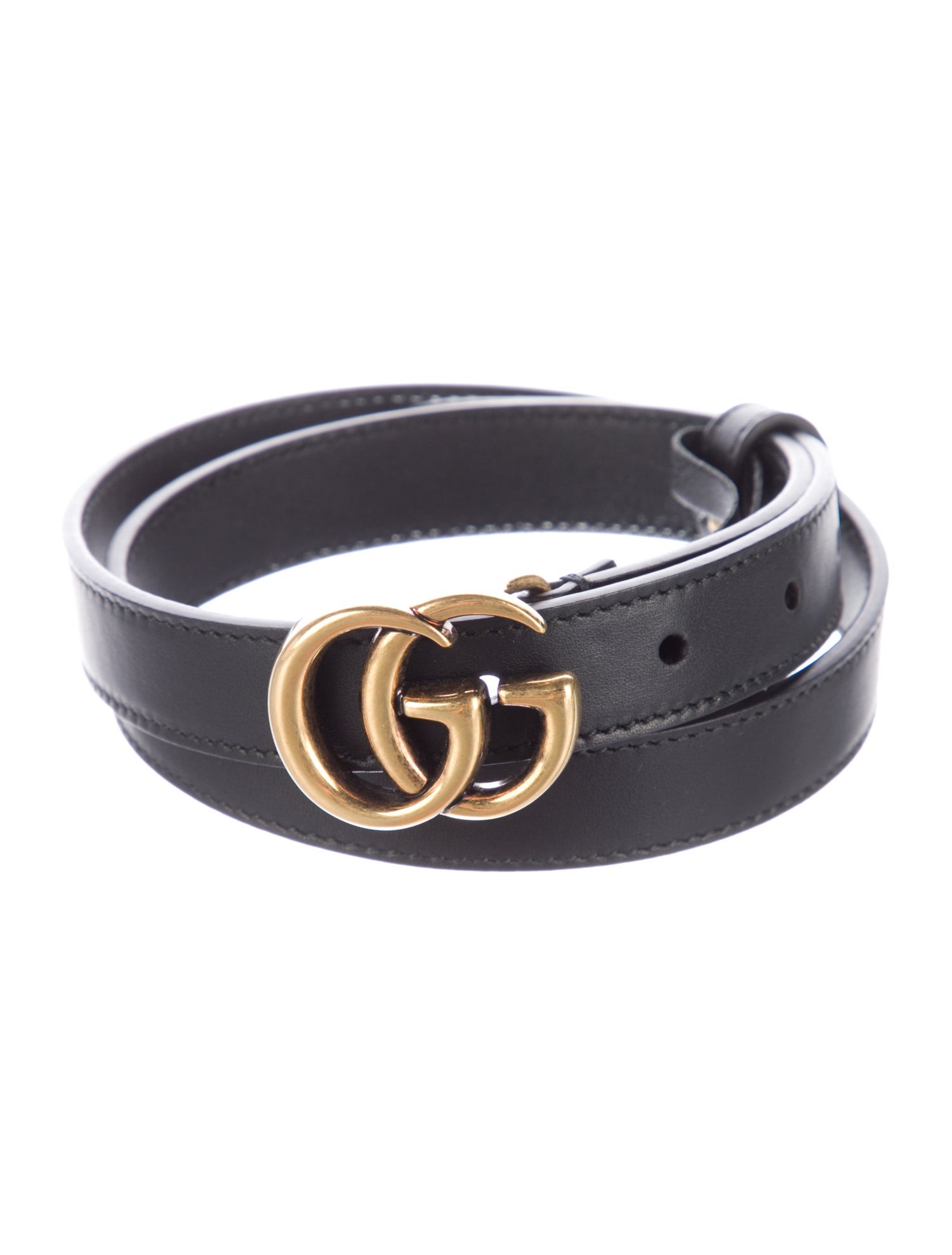 Gucci Double G Logo Skinny Belt