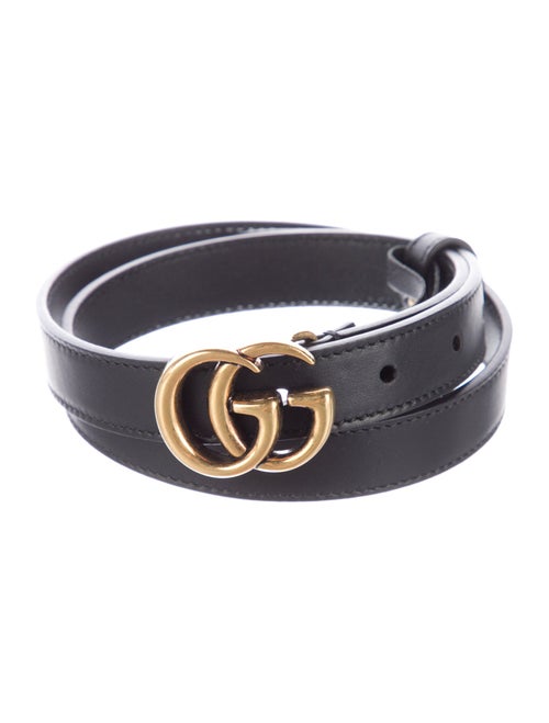 Gucci Double G Logo Skinny Belt
