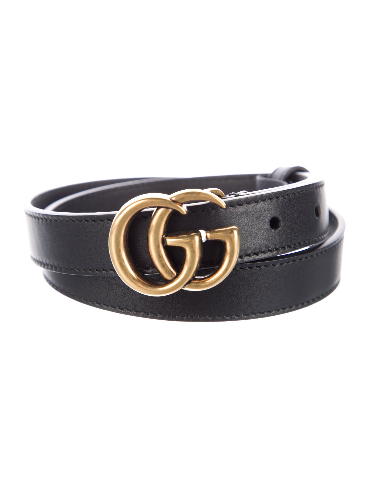 Gucci Double G Logo Skinny Belt