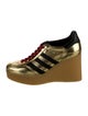 Gucci x Adidas Leather Colorblock Pattern Wedge Sneakers
