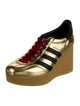 Gucci x Adidas Leather Colorblock Pattern Wedge Sneakers