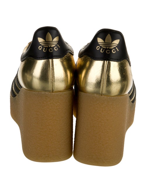 Gucci x Adidas Leather Colorblock Pattern Wedge Sneakers