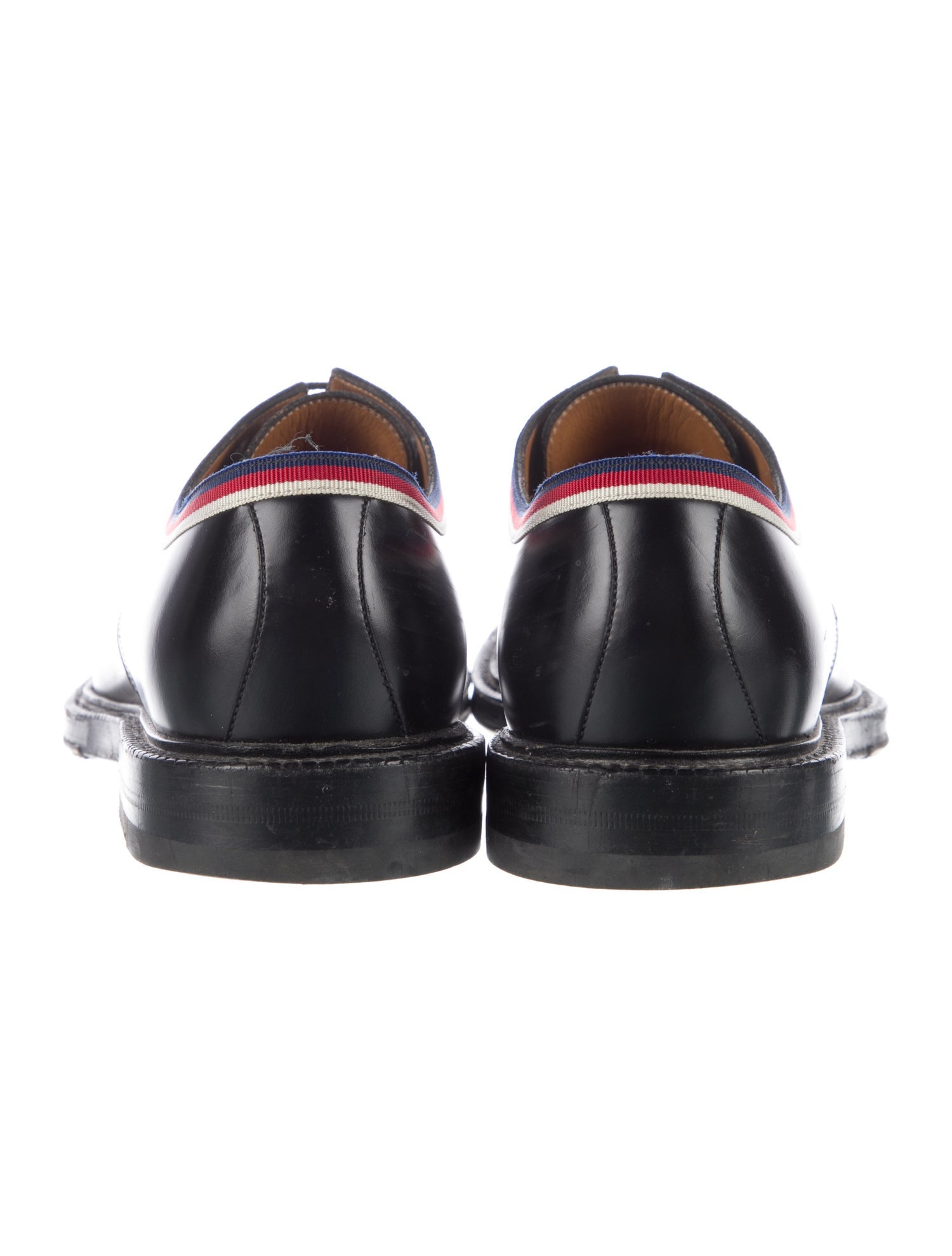 Gucci Sylvie Web Accent Leather Derby Shoes