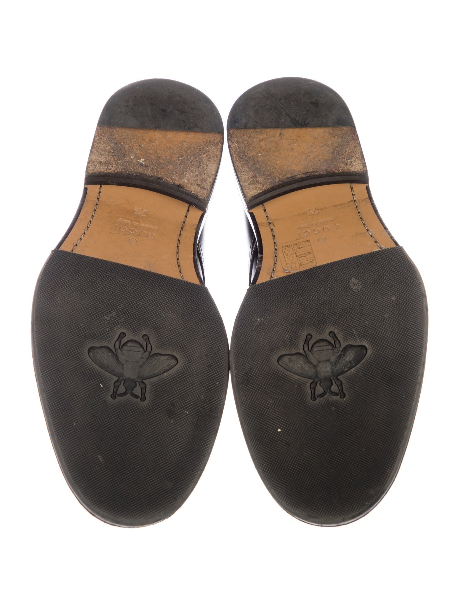 Gucci Sylvie Web Accent Leather Derby Shoes