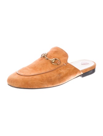 Gucci Horsebit Accent Suede Mules