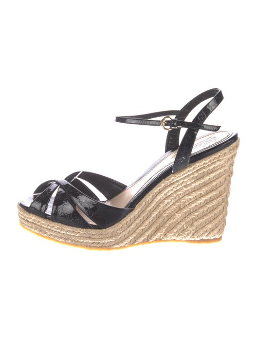 Gucci Microguccissima Pattern Patent Leather Espadrilles