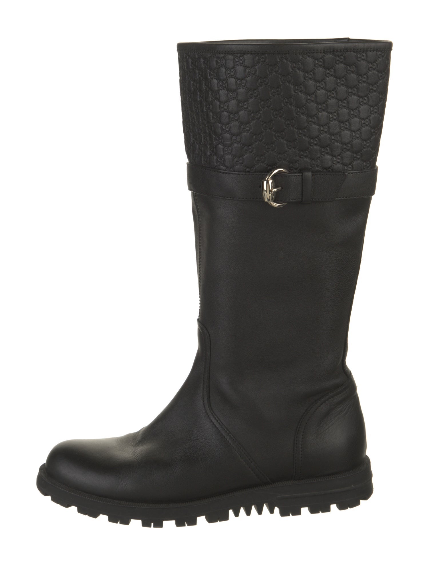 Gucci Microguccissima Pattern Leather Rain Boots