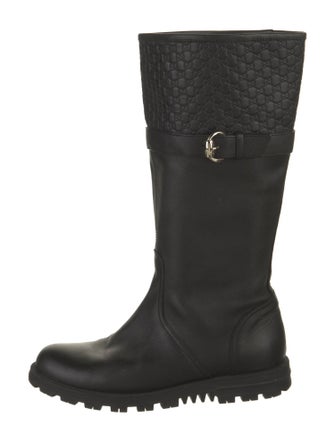 Gucci Microguccissima Pattern Leather Rain Boots