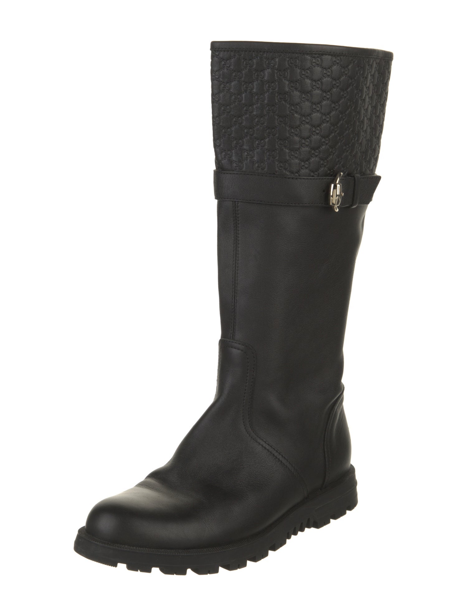 Gucci Microguccissima Pattern Leather Rain Boots
