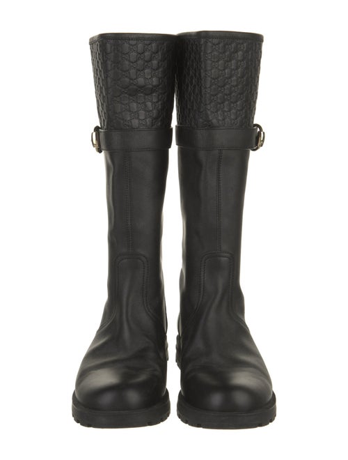 Gucci Microguccissima Pattern Leather Rain Boots
