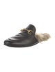 Gucci Horsebit Accent Leather Slippers
