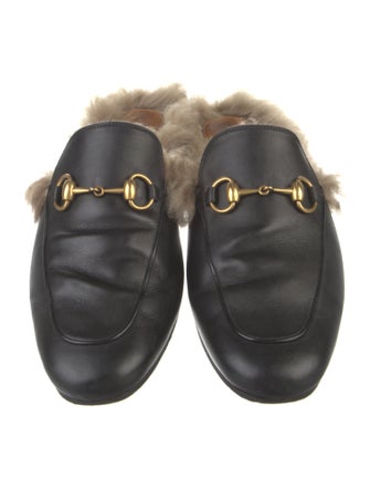 Gucci Horsebit Accent Leather Slippers