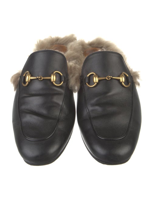 Gucci Horsebit Accent Leather Slippers