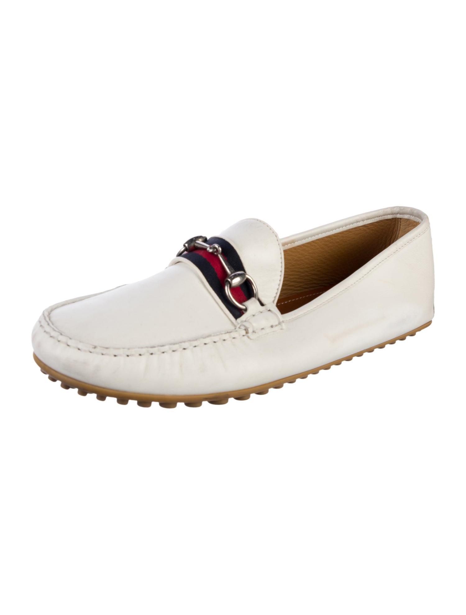 Gucci Web Accent Leather Drivers