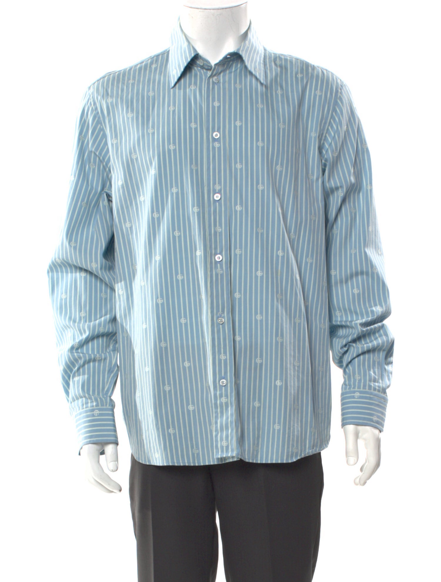 Gucci Double G Logo Long Sleeve Dress Shirt