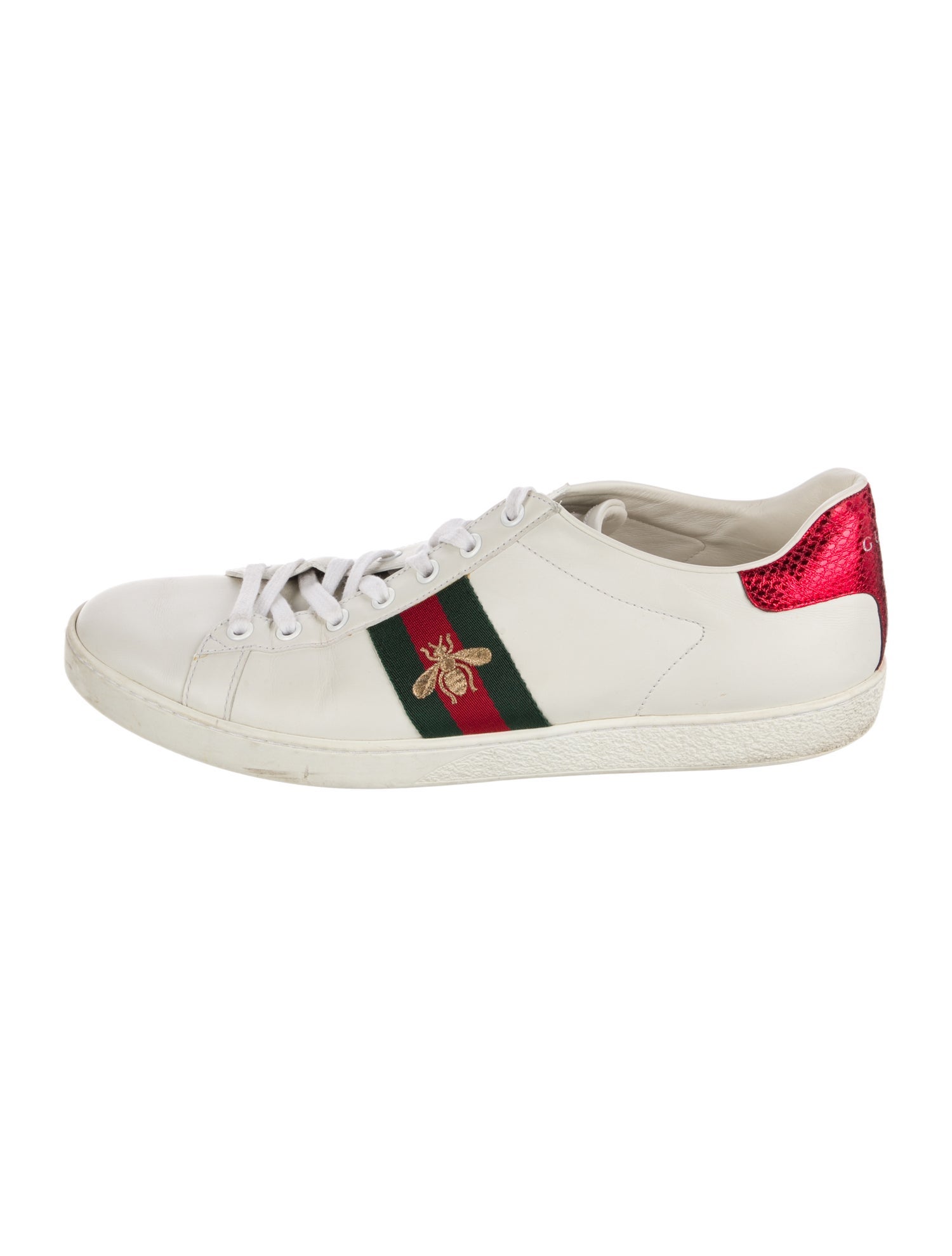 Gucci Web Accent Leather Sneakers