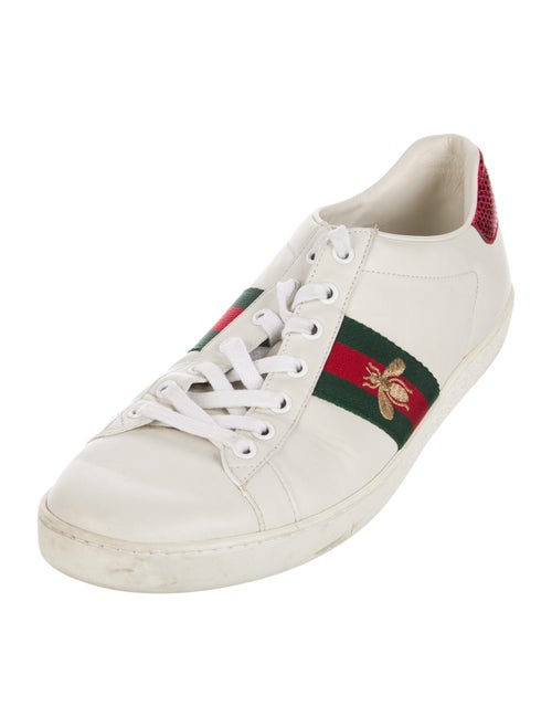Gucci Web Accent Leather Sneakers