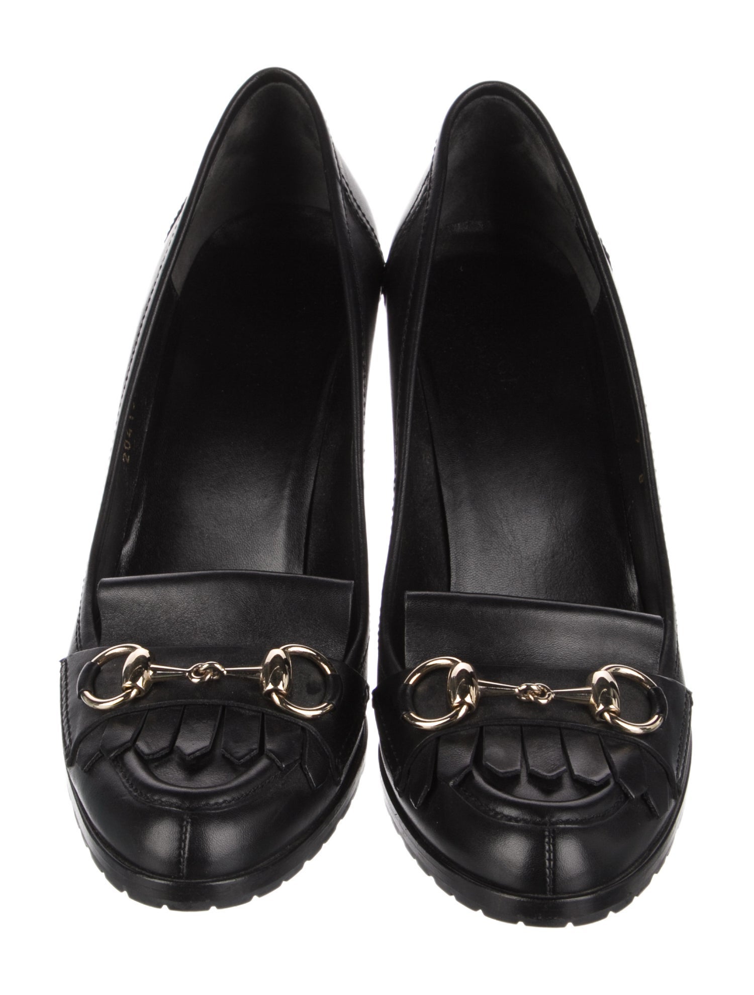 Gucci Horsebit Accent Leather Pumps