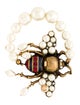Gucci Faux Pearl, Crystal & Enamel Bee Bead Bracelet
